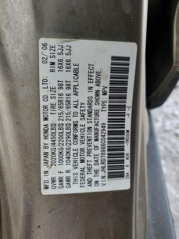 Photo 12 VIN: JHLRD78986C042949 - HONDA CRV 