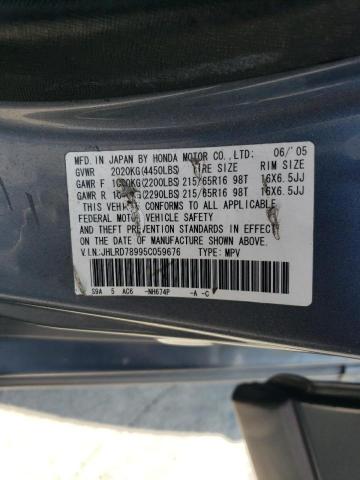 Photo 12 VIN: JHLRD78995C059676 - HONDA CR-V SE 