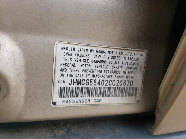 Photo 11 VIN: JHMCG56402C020670 - HONDA ACCORD 