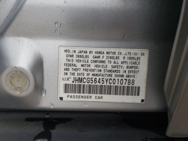 Photo 9 VIN: JHMCG5645YC010788 - HONDA ACCORD LX 