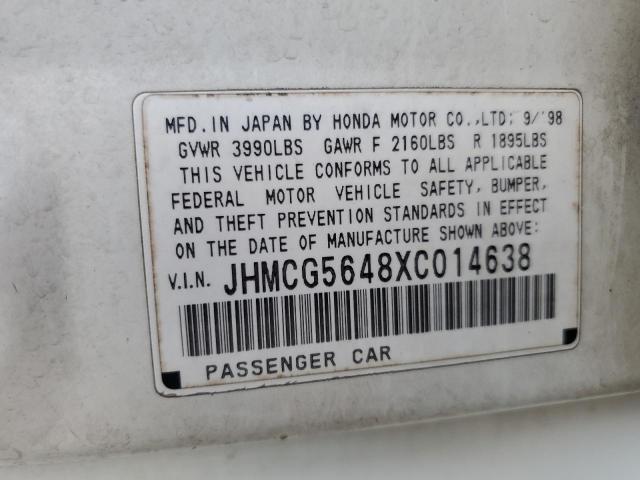 Photo 11 VIN: JHMCG5648XC014638 - HONDA ACCORD LX 