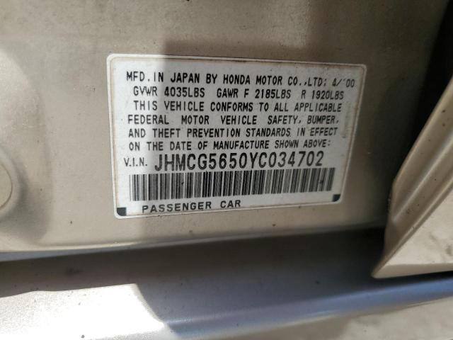 Photo 11 VIN: JHMCG5650YC034702 - HONDA ACCORD 