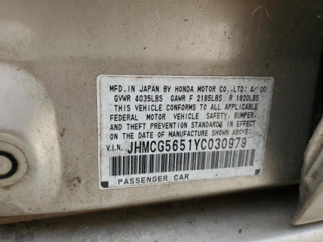 Photo 11 VIN: JHMCG5651YC030979 - HONDA ACCORD 