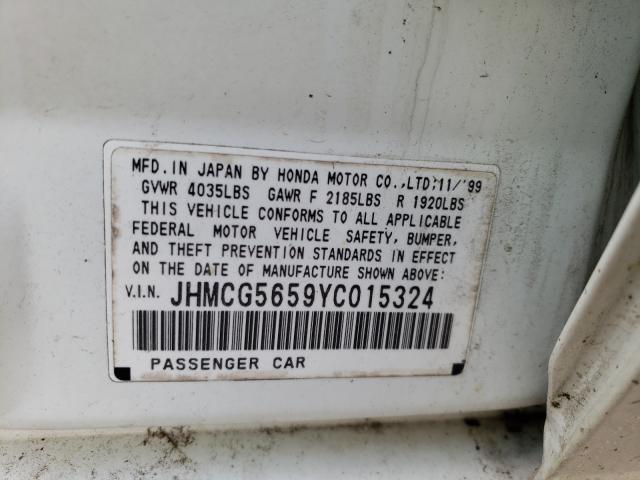 Photo 9 VIN: JHMCG5659YC015324 - HONDA ACCORD 