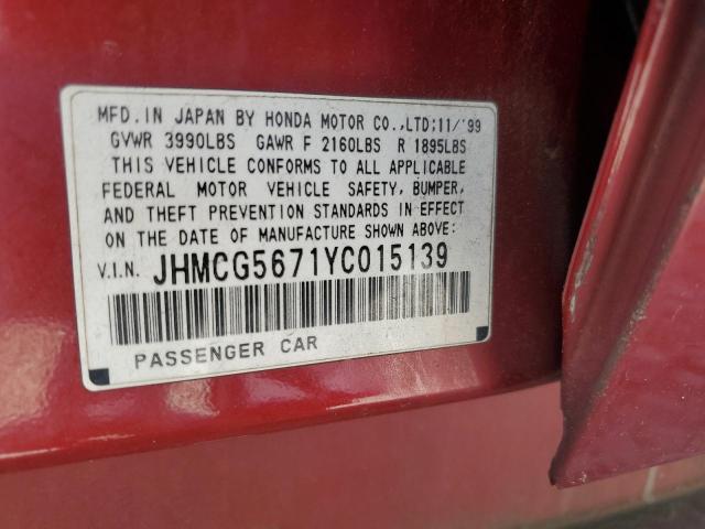 Photo 11 VIN: JHMCG5671YC015139 - HONDA ACCORD 