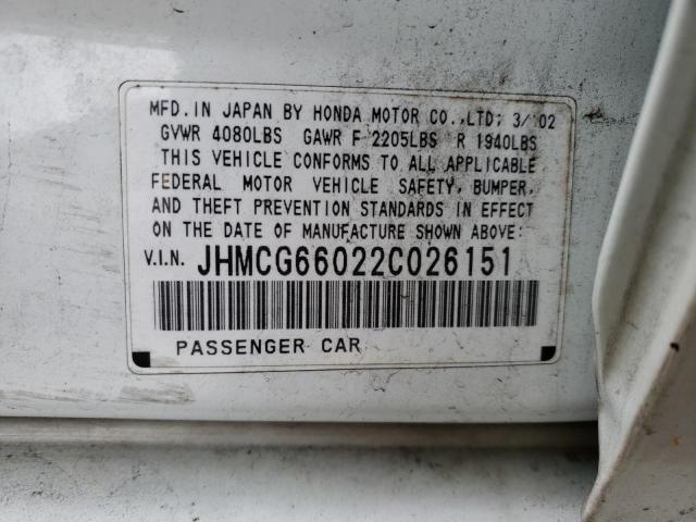 Photo 11 VIN: JHMCG66022C026151 - HONDA ACCORD 