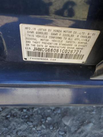 Photo 12 VIN: JHMCG66081C026721 - HONDA ACCORD EX 