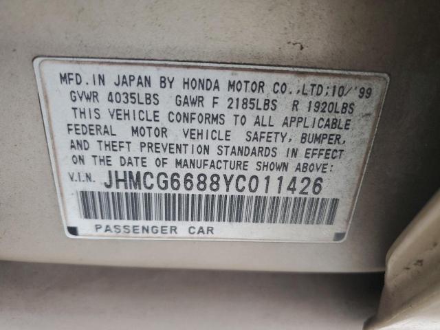 Photo 11 VIN: JHMCG6688YC011426 - HONDA ACCORD EX 