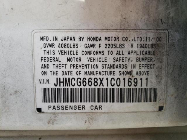 Photo 11 VIN: JHMCG668X1C016911 - HONDA ACCORD 