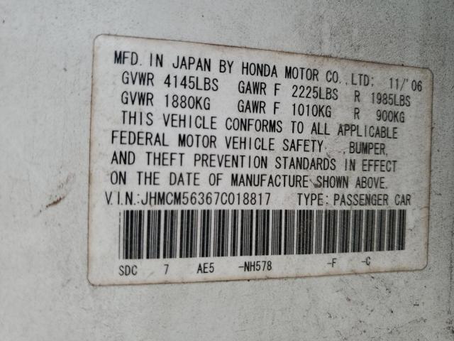 Photo 12 VIN: JHMCM56367C018817 - HONDA ACCORD LX 