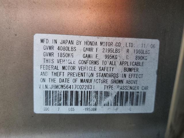 Photo 11 VIN: JHMCM56417C022833 - HONDA ACCORD 