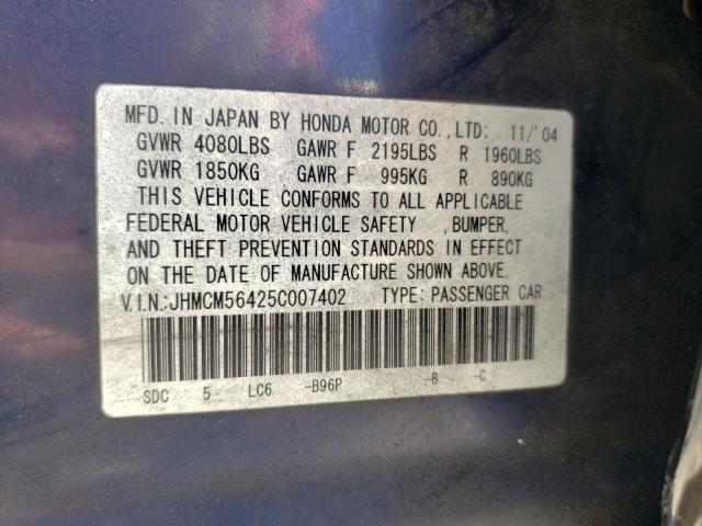 Photo 11 VIN: JHMCM56425C007402 - HONDA ACCORD LX 