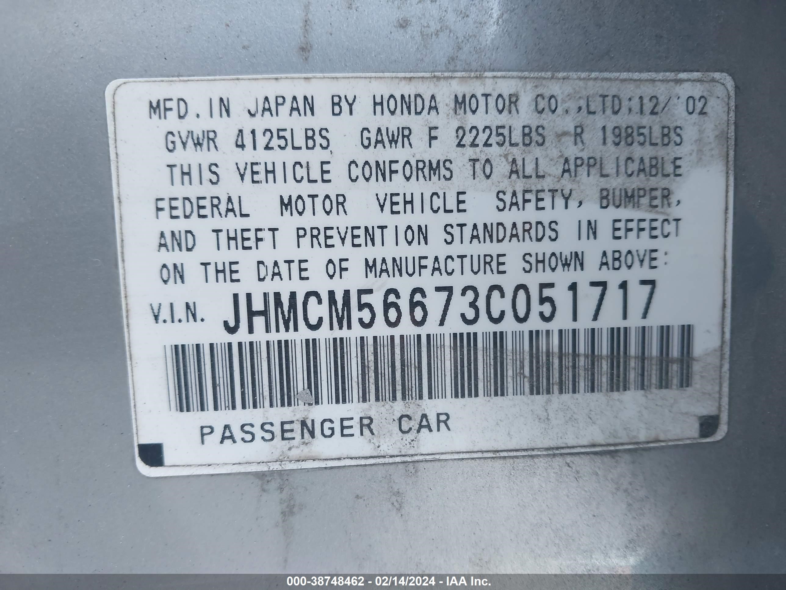 Photo 8 VIN: JHMCM56673C051717 - HONDA ACCORD 