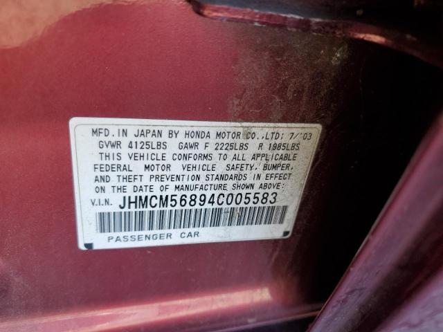 Photo 11 VIN: JHMCM56894C005583 - HONDA ACCORD EX 