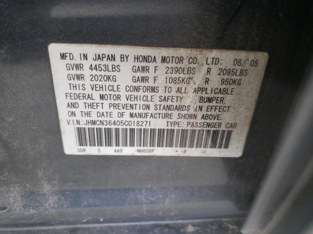 Photo 9 VIN: JHMCN36405C018271 - HONDA ACCORD HYB 