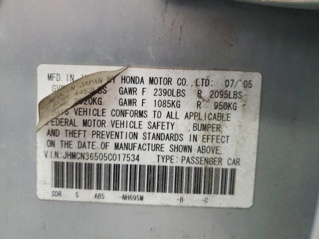 Photo 11 VIN: JHMCN36505C017534 - HONDA ACCORD 