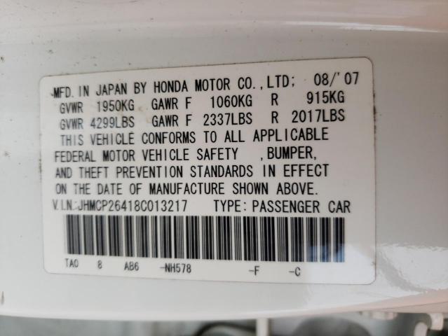 Photo 11 VIN: JHMCP26418C013217 - HONDA ACCORD LXP 