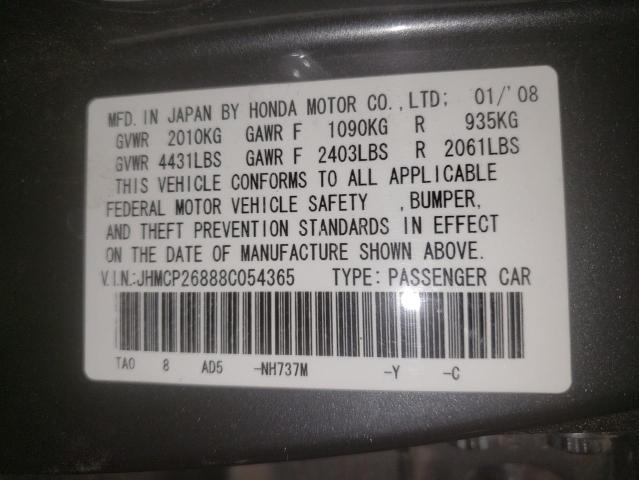 Photo 9 VIN: JHMCP26888C054365 - HONDA ACCORD EXL 