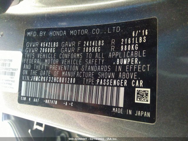 Photo 8 VIN: JHMCR6F32HC001280 - HONDA ACCORD HYBRID 