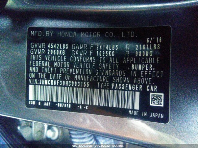 Photo 8 VIN: JHMCR6F39HC003155 - HONDA ACCORD HYBRID 