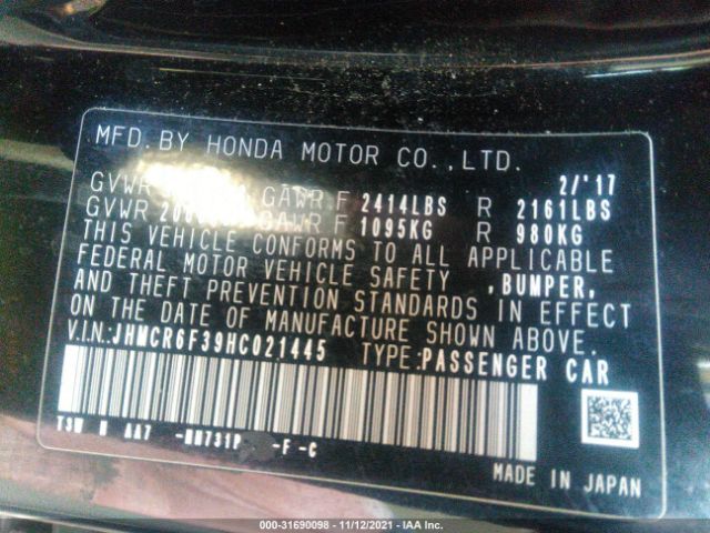 Photo 8 VIN: JHMCR6F39HC021445 - HONDA ACCORD HYBRID 