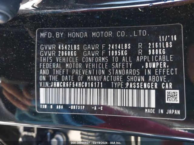 Photo 8 VIN: JHMCR6F54HC016171 - HONDA ACCORD HYBRID 