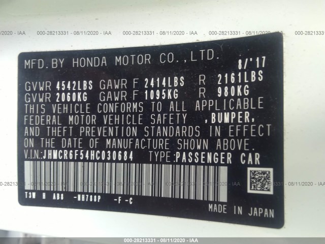 Photo 8 VIN: JHMCR6F54HC030684 - HONDA ACCORD HYBRID 