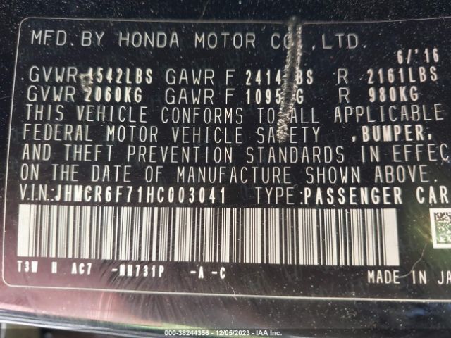 Photo 8 VIN: JHMCR6F71HC003041 - HONDA ACCORD HYBRID 