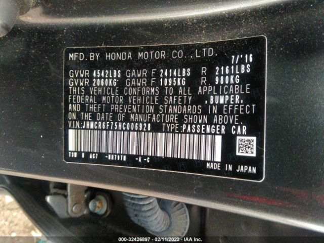 Photo 8 VIN: JHMCR6F75HC006928 - HONDA ACCORD HYBRID 