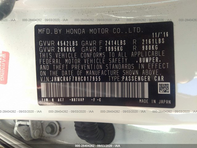 Photo 8 VIN: JHMCR6F78HC017955 - HONDA ACCORD HYBRID 