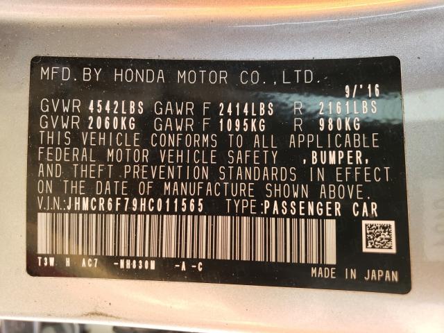 Photo 9 VIN: JHMCR6F79HC011565 - HONDA ACCORD TOU 