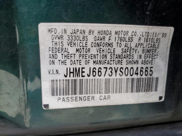 Photo 11 VIN: JHMEJ6673YS004665 - HONDA CIVIC 