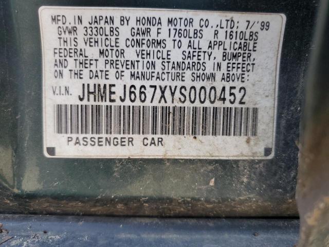 Photo 12 VIN: JHMEJ667XYS000452 - HONDA CIVIC 