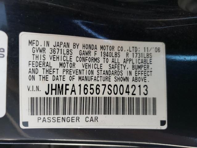 Photo 11 VIN: JHMFA16567S004213 - HONDA CIVIC 