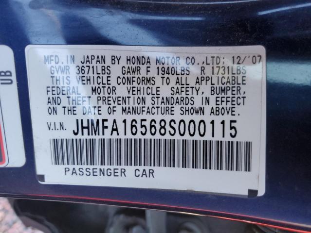 Photo 11 VIN: JHMFA16568S000115 - HONDA CIVIC LX 