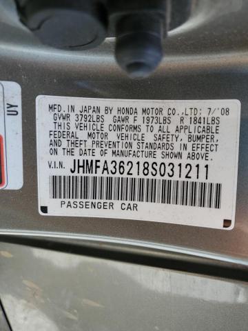 Photo 11 VIN: JHMFA36218S031211 - HONDA CIVIC 