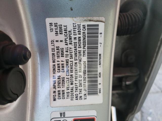 Photo 9 VIN: JHMFA36219S016404 - HONDA CIVIC HYBR 