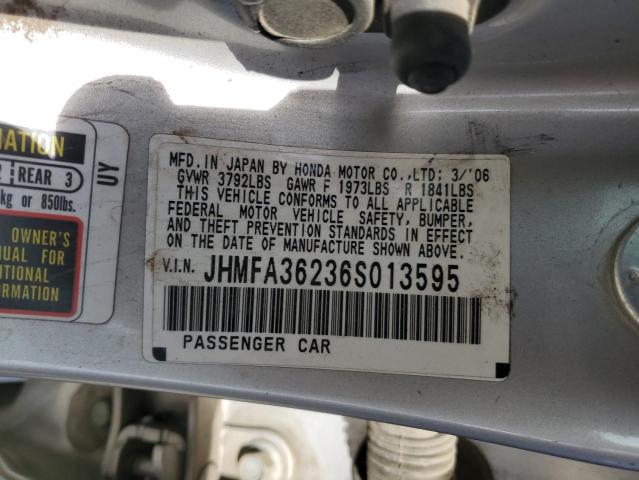 Photo 11 VIN: JHMFA36236S013595 - HONDA CIVIC HYBR 