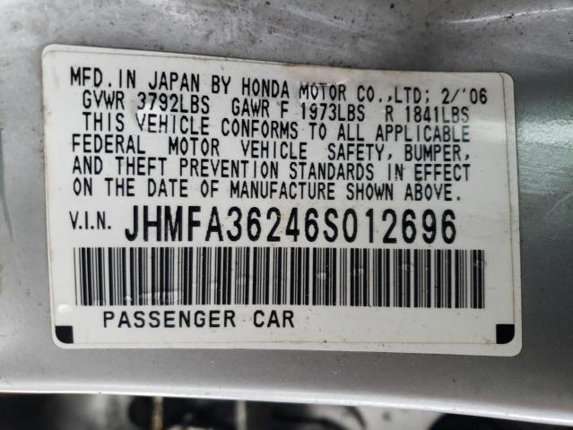 Photo 11 VIN: JHMFA36246S012696 - HONDA CIVIC 