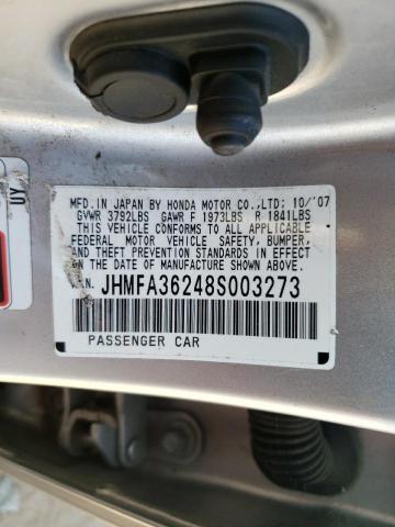 Photo 12 VIN: JHMFA36248S003273 - HONDA CIVIC HYBR 