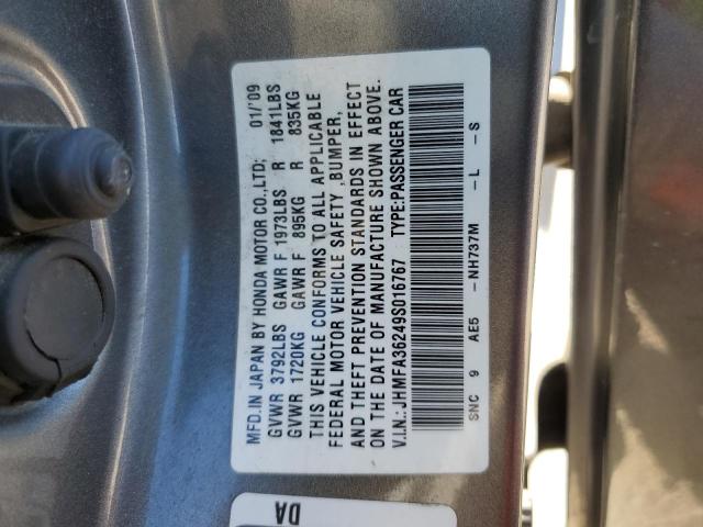 Photo 12 VIN: JHMFA36249S016767 - HONDA CIVIC 