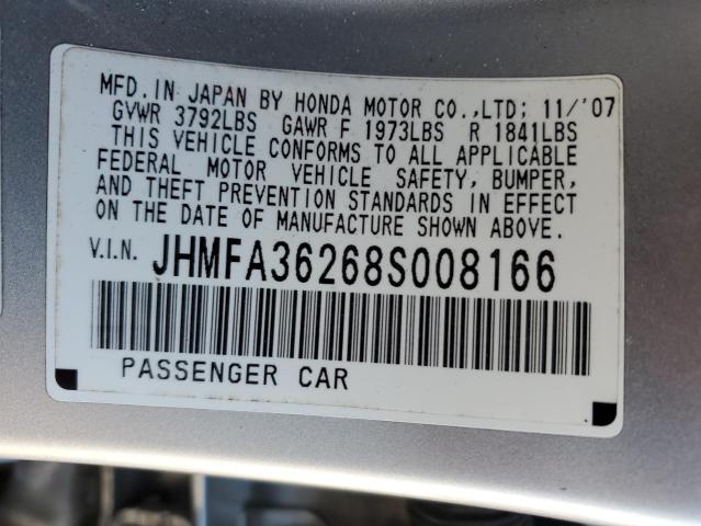 Photo 11 VIN: JHMFA36268S008166 - HONDA CIVIC 