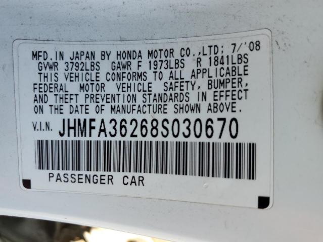 Photo 11 VIN: JHMFA36268S030670 - HONDA CIVIC 