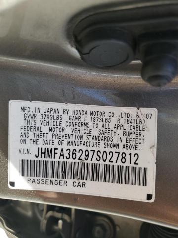 Photo 11 VIN: JHMFA36297S027812 - HONDA CIVIC HYBR 