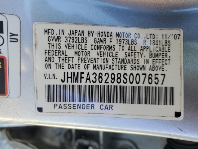 Photo 11 VIN: JHMFA36298S007657 - HONDA CIVIC 