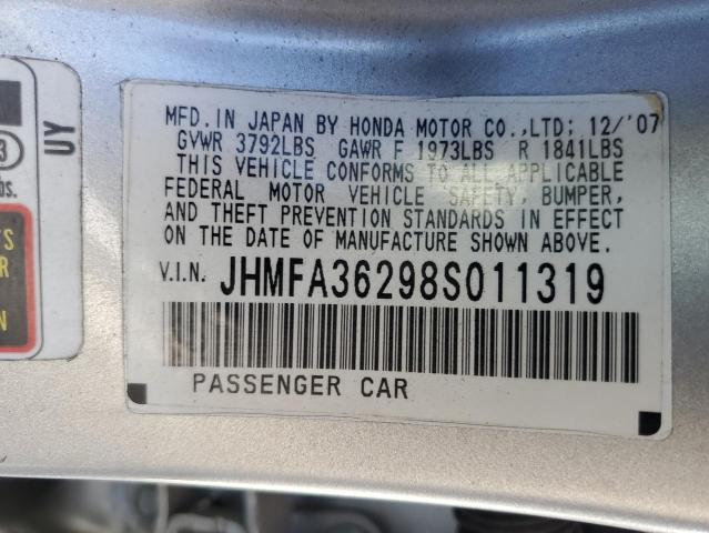 Photo 11 VIN: JHMFA36298S011319 - HONDA CIVIC 