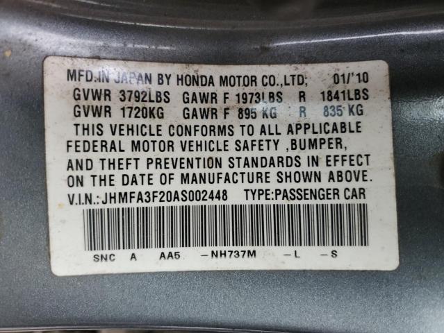 Photo 11 VIN: JHMFA3F20AS002448 - HONDA CIVIC HYBR 