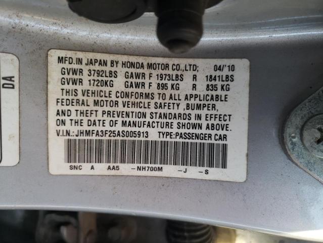 Photo 11 VIN: JHMFA3F25AS005913 - HONDA CIVIC HYBR 