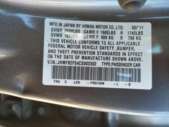 Photo 9 VIN: JHMFB2F54CS003302 - HONDA CIVIC LX 