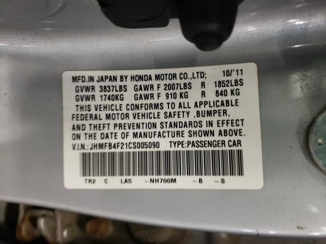 Photo 9 VIN: JHMFB4F21CS005090 - HONDA CIVIC HYBR 